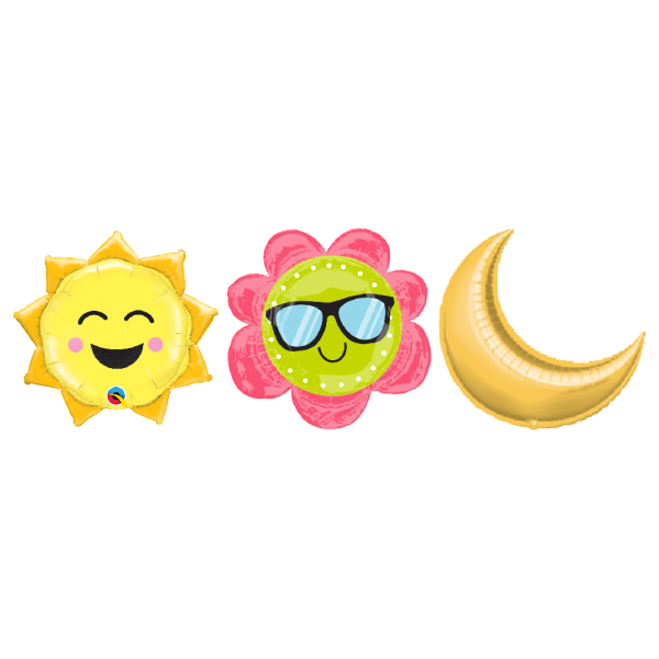 Sonne- Mond- und Wolkenballons