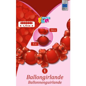 Ballongirlande Serie Herzen - 1,75m/Latex - DIY