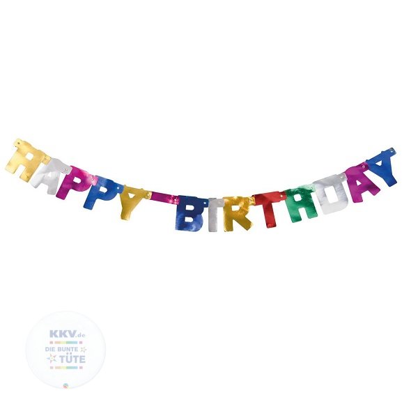 Partygirlande 155cm Länge "Happy Birthday"