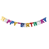 Girlande - Happy Birthday Metallic - 155 cm