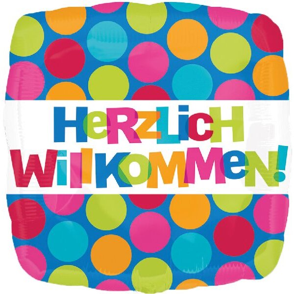 Folienballon - Motiv Herzlich Willkommen - S - 45 cm /...