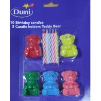 Kerzen 10 und 5 Teddy Bär  Halter