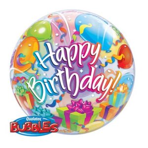 Single Bubble Ballon - Motiv Geburtstag &Uuml;berraschung...