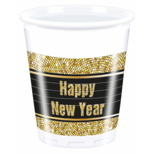 Becher - gold/schwarz Happy New Year - 200ml