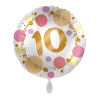 Ballon Zahl 10 Shiny Dots - S/Folie - 50cm/0,02m³