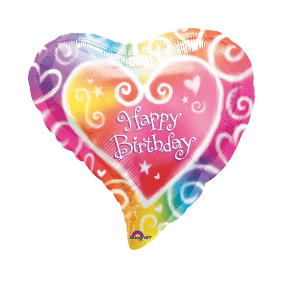 Folienballon - Motiv Happy Birthday Herz - S - 45 cm /...