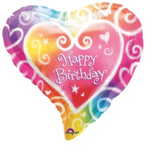 Folienballon - Motiv Happy Birthday Herz - S - 45 cm /...