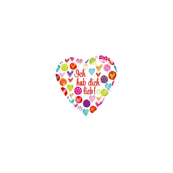 Folienballon - Motiv Ich hab dich lieb - S - 45 cm / 0,02...