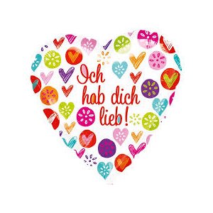 Folienballon - Motiv Ich hab dich lieb - S - 45 cm / 0,02...