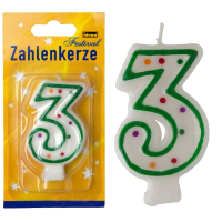 Zahlenkerze 3 - ohne Steckhülse