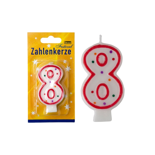 Zahlenkerze 8 - ohne Steckhülse
