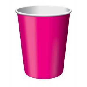 Becher, Pappe, Hot magenta, 266ml (8)