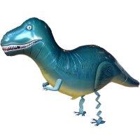 Folienballon - Airwalker Dino T-Rex gr&uuml;nblau - 65 cm
