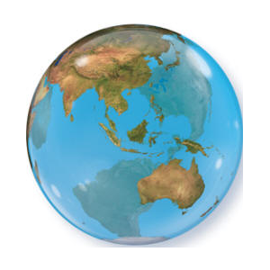 Single Bubble Ballon - Motiv Planet Erde - XL - 56 cm /...