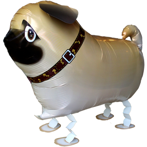 Folienballon - Airwalker Hund Mops I - S - 50 cm / 0,02...