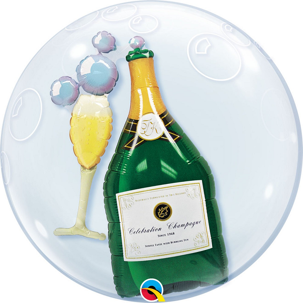 Double Bubble Ballon - Motiv Champagne - XL -...