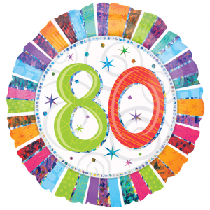 Folienballon - Motiv Zahl 80 Strahlender Geburtstag - S -...