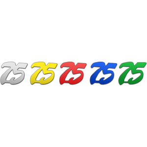 Jubiläumsziffer  - Zahl 75, 25g, bunt