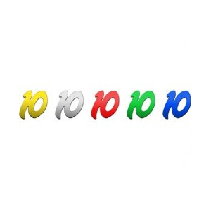 Jubiläumsziffer  - Zahl 10, 25g, bunt