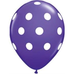 Latexballon - Motiv Fun lila - weiße Punkte