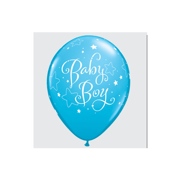 Latexballon - Motiv Baby Boy Stars - S - 28 cm / 0,02...