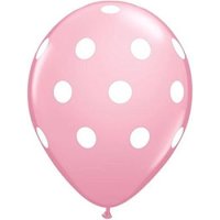 Motivballon Fun rosa - weiße Punkt, 27,5cm (6)