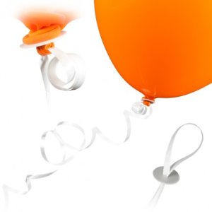 Luftballonverschluss mit ca 1,3m wei&szlig;em  Band (100)