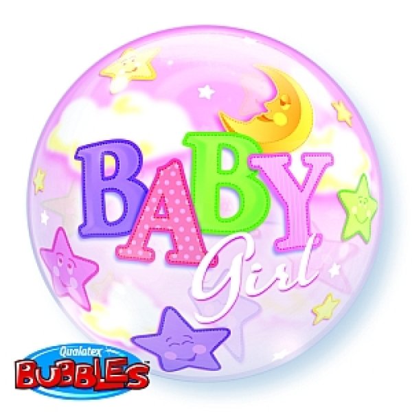 Ballon Baby Girl - XL/Stretchfolie/Single Bubble -...