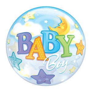 Single Bubble Ballon - Motiv Baby Boy - XL -...
