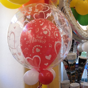 Deco Bubble Ballon - Motiv Stylish Hearts - XL - 61cm/0,04m&sup3;