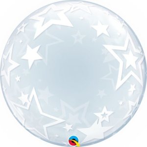 Ballon Stylish Stars - XL/Strechtfolie/Deco Bubble - 56cm/0,04m&sup3;
