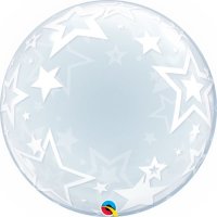 Ballon Stylish Stars - XL/Strechtfolie/Deco Bubble - 56cm/0,04m³