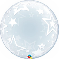 Deco Bubble Ballon - Motiv Stylish Stars - XL - 61 cm / 0,04 m³