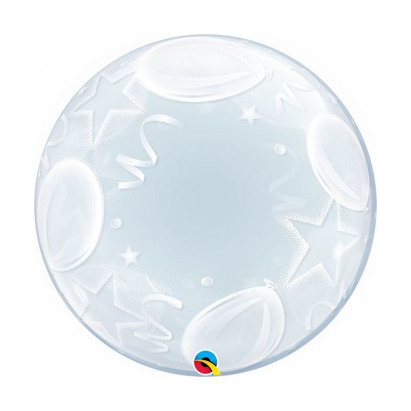 Deco Bubble Ballon - Motiv Ballon & Stars - XL -...