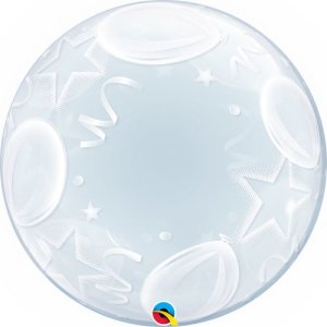 Ballon Ballon & Stars - XL/Strechtfolie/Deco Bubble -...