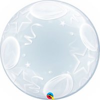 Ballon Ballon & Stars - XL/Stretchfolie/Deco Bubble - 56cm/0,04m³