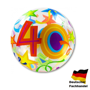 Single Bubble Ballon - Zahl 40 - XL - 56 cm / 0,04 m&sup3;