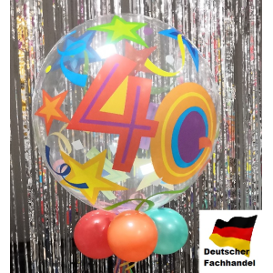 Single Bubble Ballon - Zahl 40 - XL - 56 cm / 0,04 m&sup3;