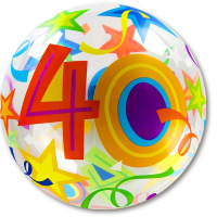 Single Bubble Ballon - Zahl 40 - XL - 56 cm / 0,04 m³