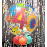 Single Bubble Ballon - Zahl 40 - XL - 56 cm / 0,04 m³
