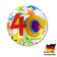 Ballon Zahl 40 - XL/Stretchfolie/Single Bubble - 56cm/0,04m³