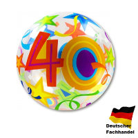 Single Bubble Ballon - Zahl 40 - XL - 56 cm / 0,04 m³