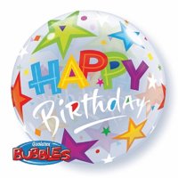 Ballon Single Bubble  - Geburtstag - Sterne