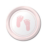 Pappteller - Baby Shower - Girl, pink, 22cm (8)