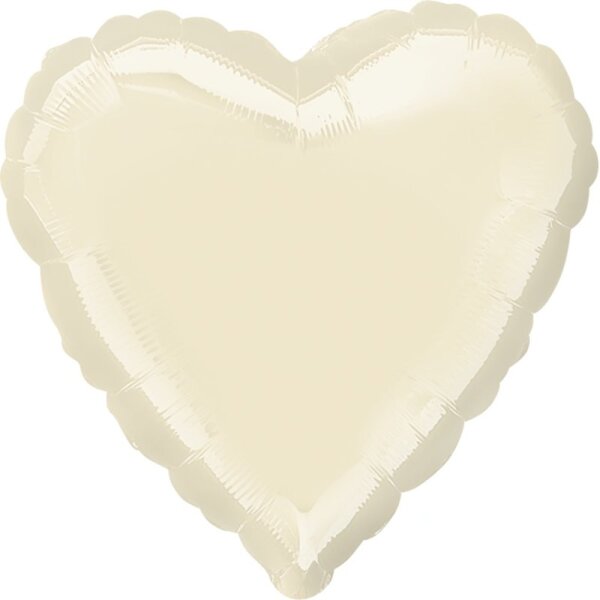 Folienballon - Herz Elfenbein - S - 45 cm / 0,02 m³