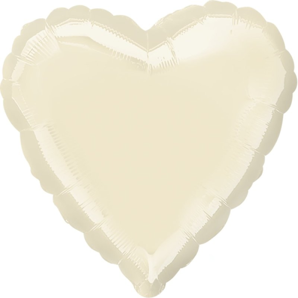 Folienballon - Herz Elfenbein - S - 45 cm / 0,02 m³