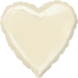 Folienballon - Herz Elfenbein - S - 45 cm / 0,02 m³