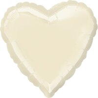 Folienballon - Herz Elfenbein - S - 45 cm / 0,02 m³