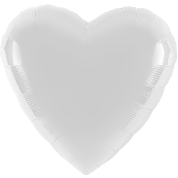 Folienballon - Herz Weiß - S - 45 cm / 0,02 m³