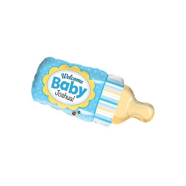 Folienballon - Figur Babyflasche hellblau - XXL - 99 cm /...